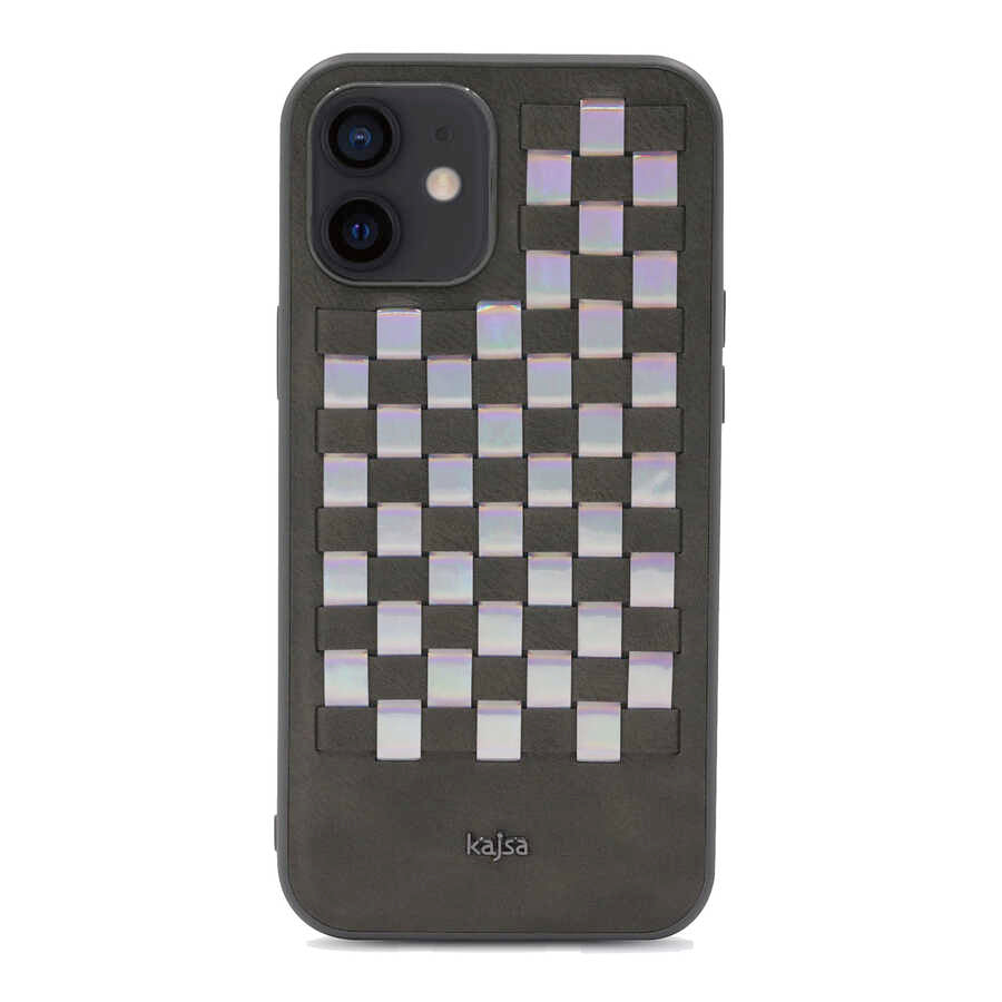Apple iPhone 12 Kılıf Kajsa Preppie Serisi Spotlight Woven Kapak