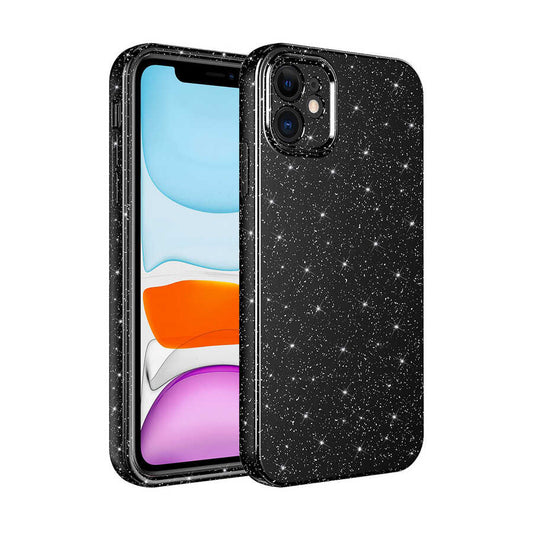 Apple iPhone 12 Kılıf Kamera Korumalı Simli Lüks Zore Koton Kapak