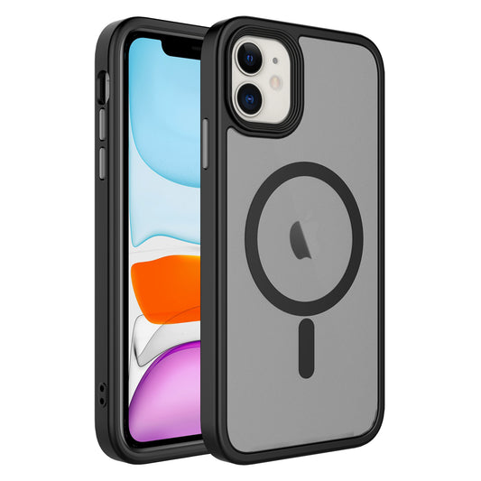 Apple iPhone 12 Kılıf Mat Arka Yüzey Wireless Şarj Özellikli Zore Flet M-safe Kapak