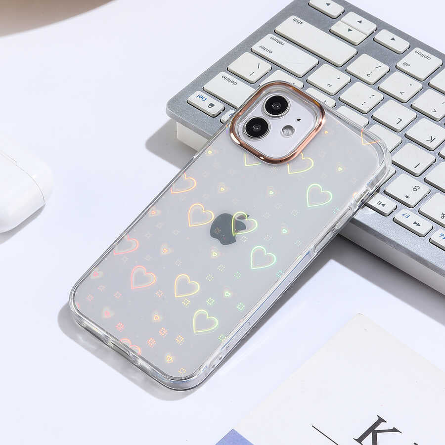 Apple iPhone 12 Kılıf Zore Sidney Desenli Sert Kapak