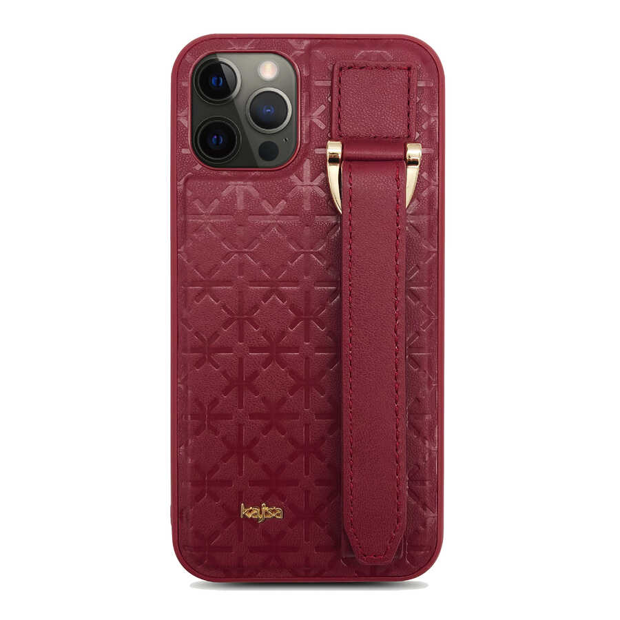 Apple iPhone 12 Pro Kılıf Kajsa Neo Clasic Serisi Mono K Strap Kapak