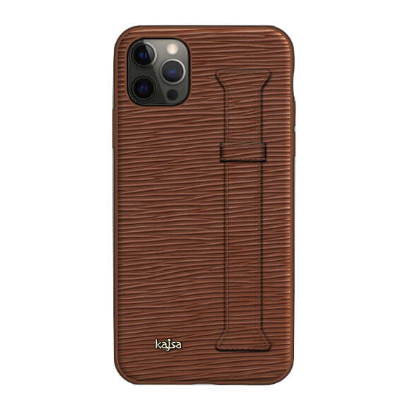 Apple iPhone 12 Pro Kılıf Kajsa Wave Pattern Handstrap Kapak