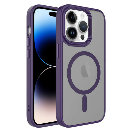 Apple iPhone 12 Pro Max Kılıf Mat Arka Yüzey Wireless Şarj Özellikli Zore Flet M-safe Kapak