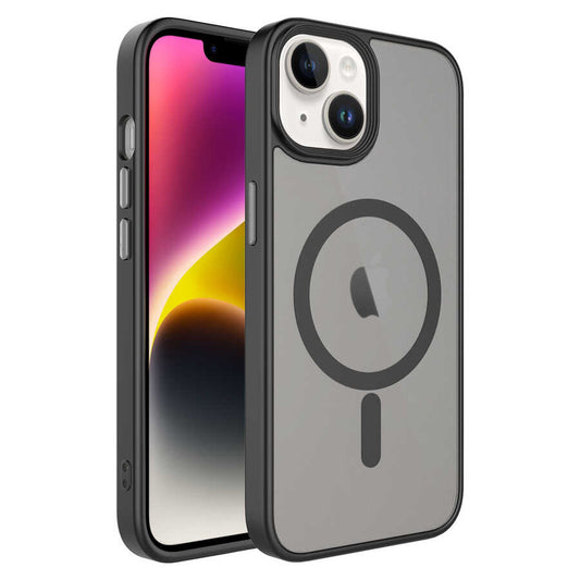 Apple iPhone 13 Kılıf Mat Arka Yüzey Wireless Şarj Özellikli Zore Flet M-safe Kapak