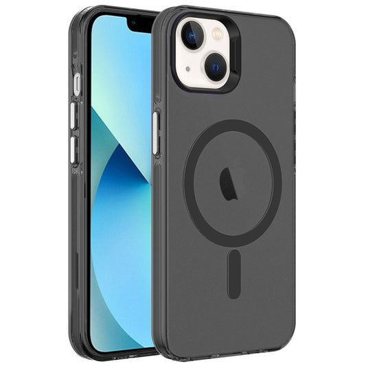 Apple iPhone 13 Kılıf Zore M-safe Şarj Özellikli Buzlu Transparan C-Pro Sert Kapak