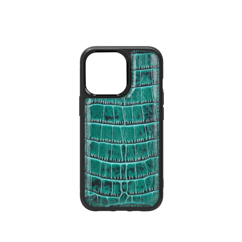 Apple iPhone 13 Mini Kılıf Wiwu Croco Pattern Calfskin Orjinal Deri Kapak
