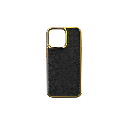 Apple iPhone 13 Mini Kılıf Wiwu Genuine Leather Gold Calfskin Orjinal Deri Kapak