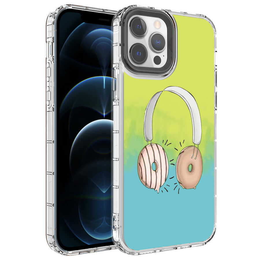 Apple iPhone 13 Pro Kılıf Kamera Korumalı Renkli Desenli Sert Silikon Zore Korn Kapak