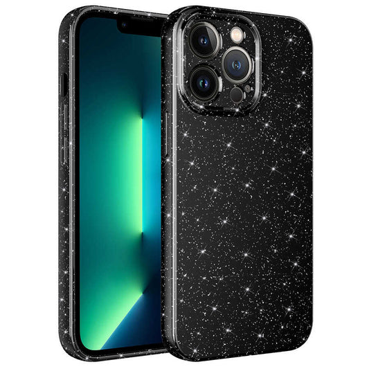 Apple iPhone 13 Pro Kılıf Kamera Korumalı Simli Lüks Zore Koton Kapak