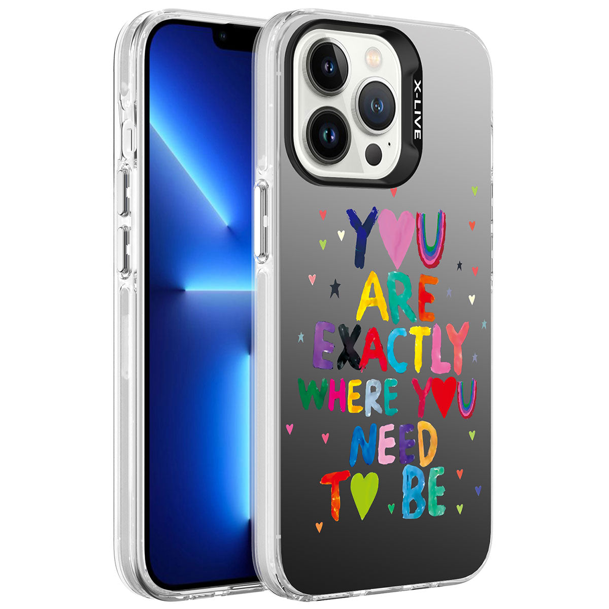 Apple iPhone 13 Pro Max Kılıf Desenli Zore Silver Sert Kapak