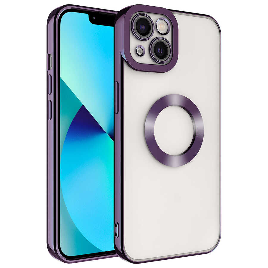Apple iPhone 14 Kılıf Kamera Korumalı Logo Gösteren Zore Omega Kapak