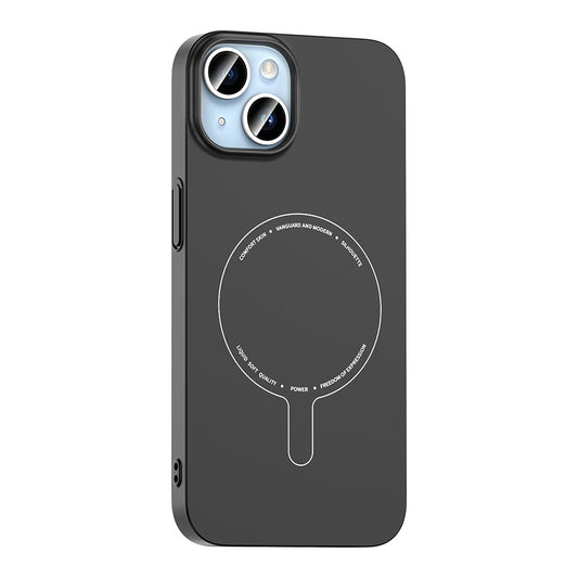 Apple iPhone 14 Kılıf M-Safe Şarj Özellikli Kamera Korumalı Zore Elio Sert PC Kapak