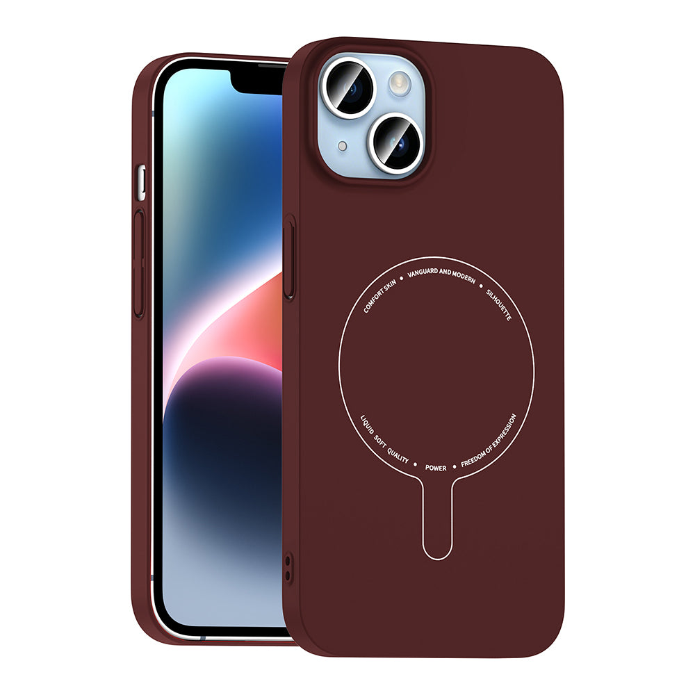 Apple iPhone 14 Kılıf M-Safe Şarj Özellikli Kamera Korumalı Zore Elio Sert PC Kapak