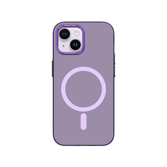 Apple iPhone 14 Kılıf M-safe Şarj Özellikli Metal Kamera Çerçeveli Recci Glaze Serisi Kapak