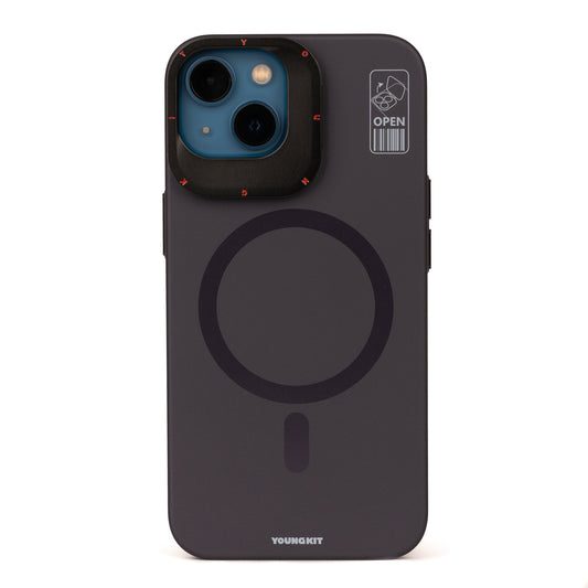 Apple iPhone 14 Kılıf M-safe Şarj Özellikli Standlı YoungKit Hermit Bracket Serisi Kapak