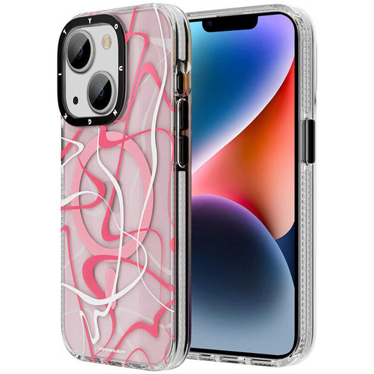 Apple iPhone 14 Kılıf M-safe Şarj Özellikli Youngkit Water-Ink Serisi Kapak