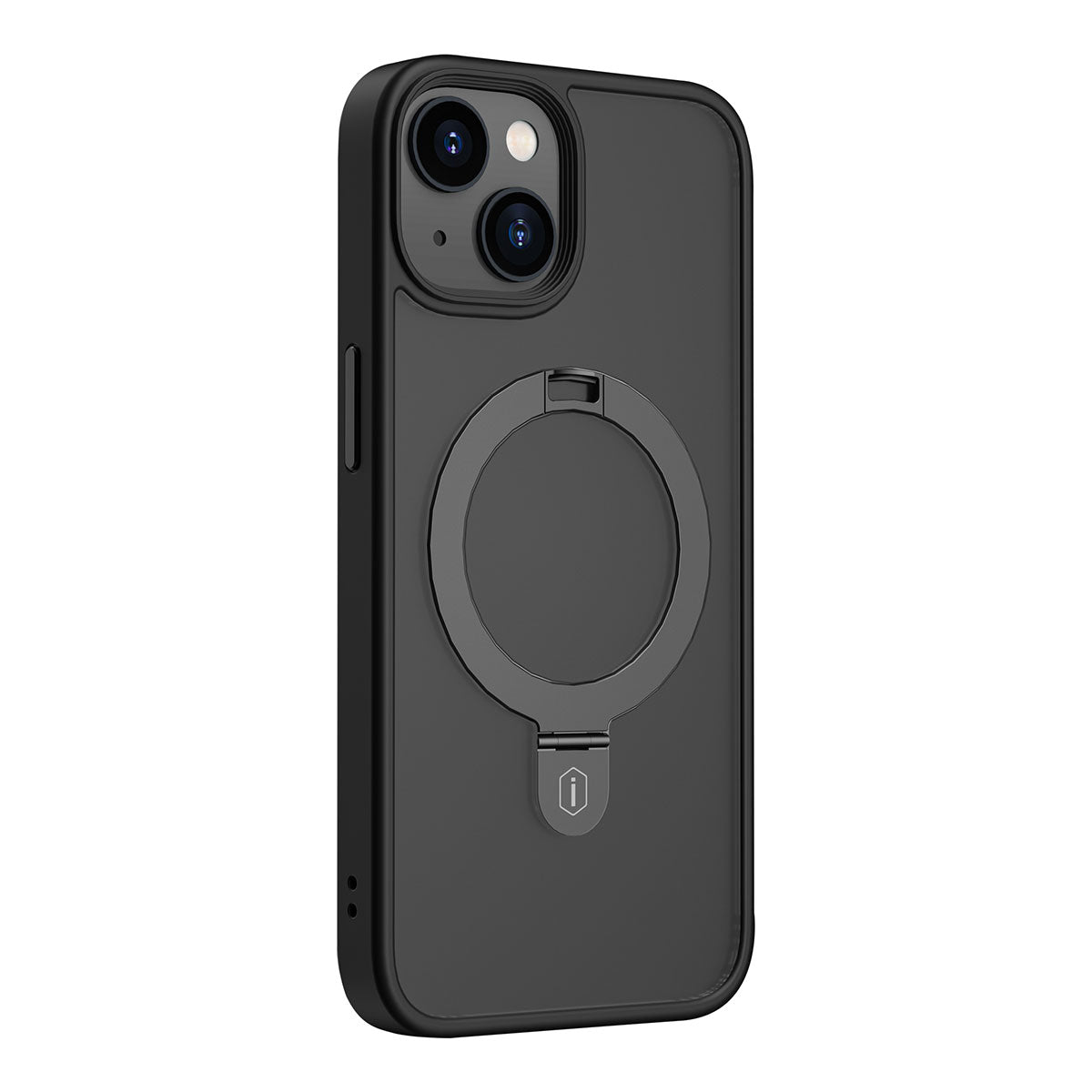 Apple iPhone 14 Kılıf Wiwu ZMM-010 M-safe Şarj Özellikli Parmak İzi Bırakmayan Mat Transparan Standlı Kapak