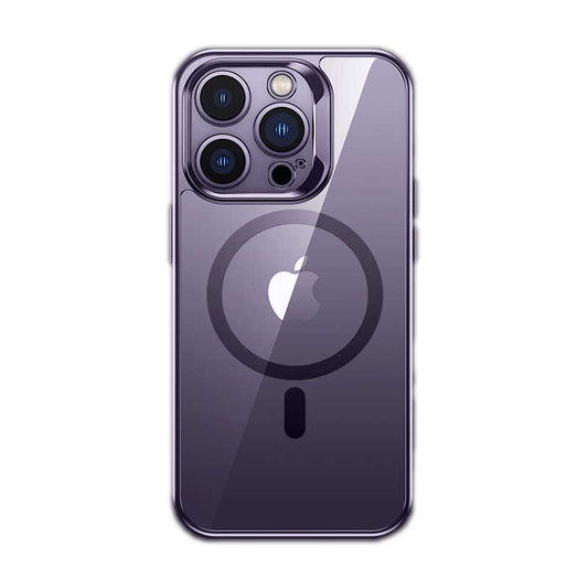 Apple iPhone 14 Pro Kılıf M-safe Şarj Özellikli Cam Yüzey Ekran Koruyuculu Benks Electroplated Kapak