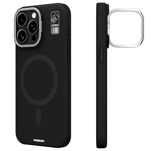 Apple iPhone 14 Pro Kılıf M-safe Şarj Özellikli Kamera Standlı Youngkit Bitty Cream Kapak