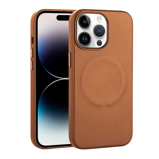 Apple iPhone 14 Pro Kılıf PU Deri M-safe Wireless Şarj Özellikli Zore Derix Kapak