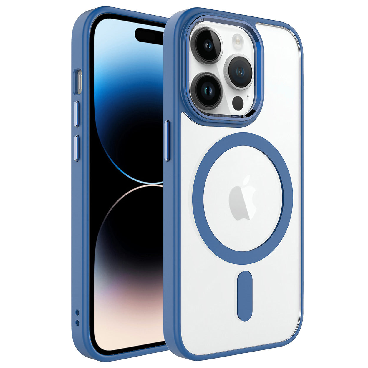 Apple iPhone 14 Pro Kılıf Wireless Şarj Özellikli Zore Krom M-safe Silikon Kapak