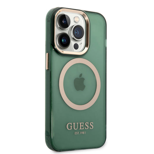 Apple iPhone 14 Pro Max Kılıf GUESS M-safe Şarj Özellikli Airbagli Dizayn Kapak