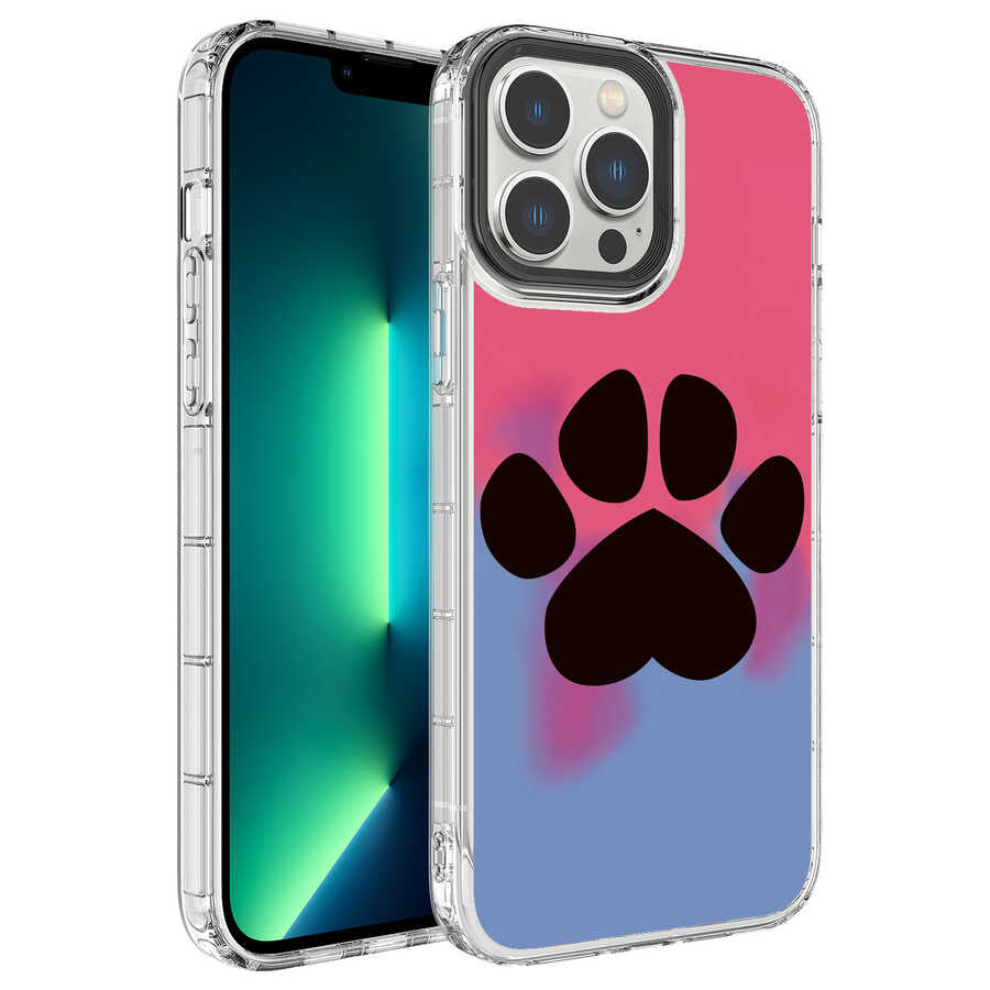 Apple iPhone 14 Pro Max Kılıf Kamera Korumalı Renkli Desenli Sert Silikon Zore Korn Kapak
