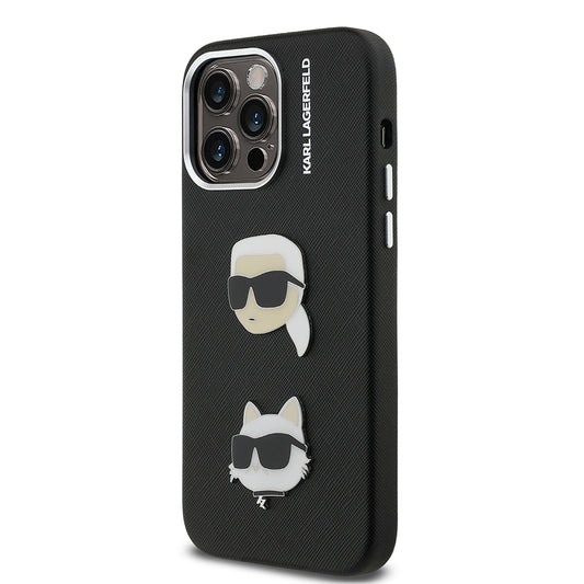 Apple iPhone 14 Pro Max Kılıf Karl Lagerfeld Orjinal Lisanslı K&C Heads Pin Kapak
