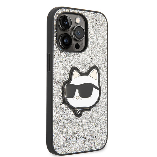 Apple iPhone 14 Pro Max Kılıf Karl Lagerfeld Parlak Taşlı Choupette Dizayn Kapak
