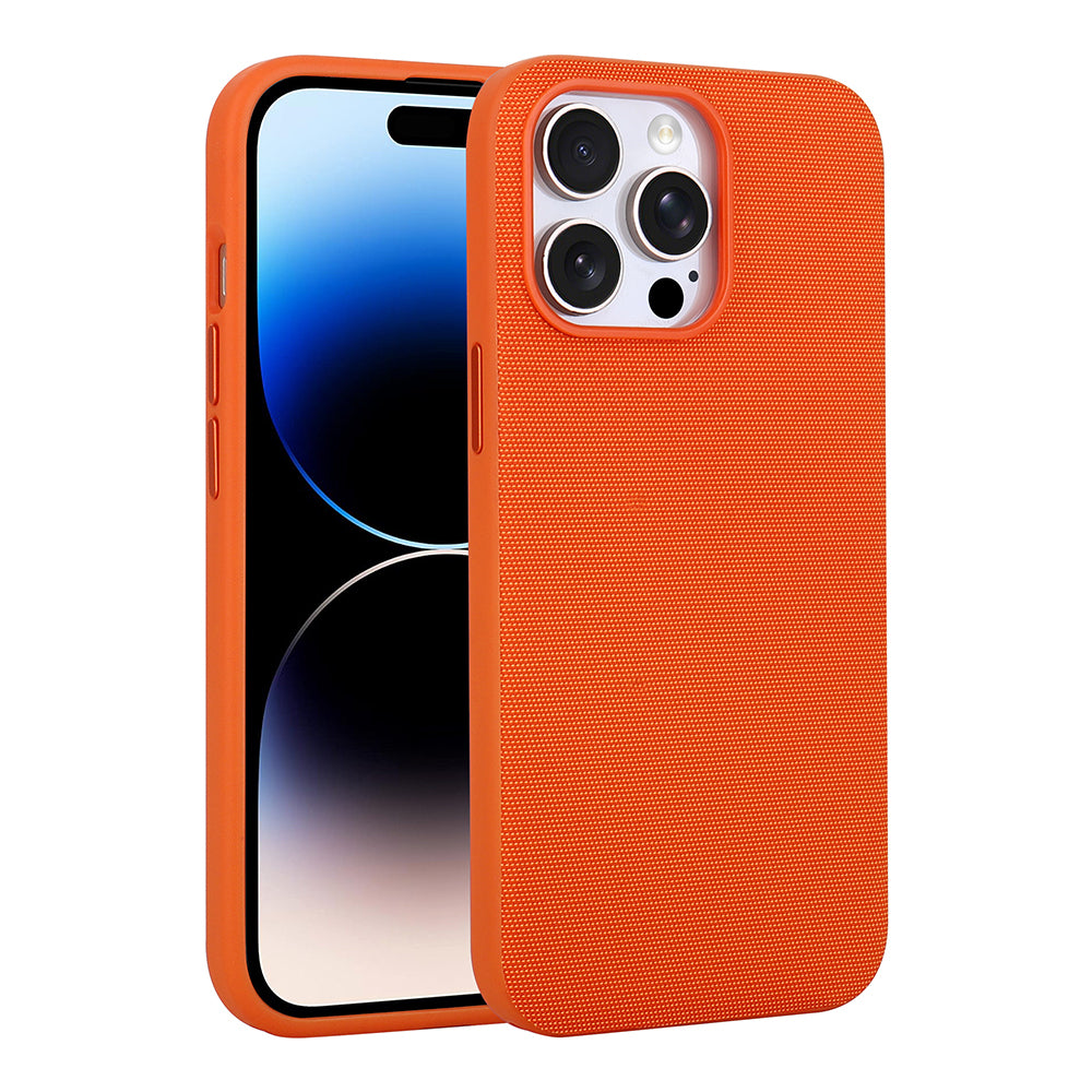 Apple iPhone 14 Pro Max Kılıf M-Safe Şarj Özellikli Kumaş Tasarımlı Zore Miami Sert PC Kapak