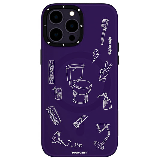 Apple iPhone 14 Pro Max Kılıf M-safe Şarj Özellikli Desenli Youngkit Plaything Serisi Kapak
