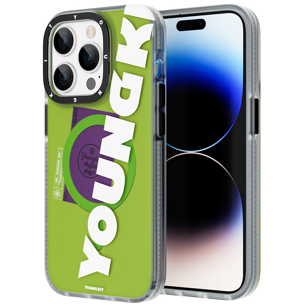 Apple iPhone 14 Pro Max Kılıf M-safe Şarj Özellikli Youngkit Binfen Serisi Yazı Temalı Kapak
