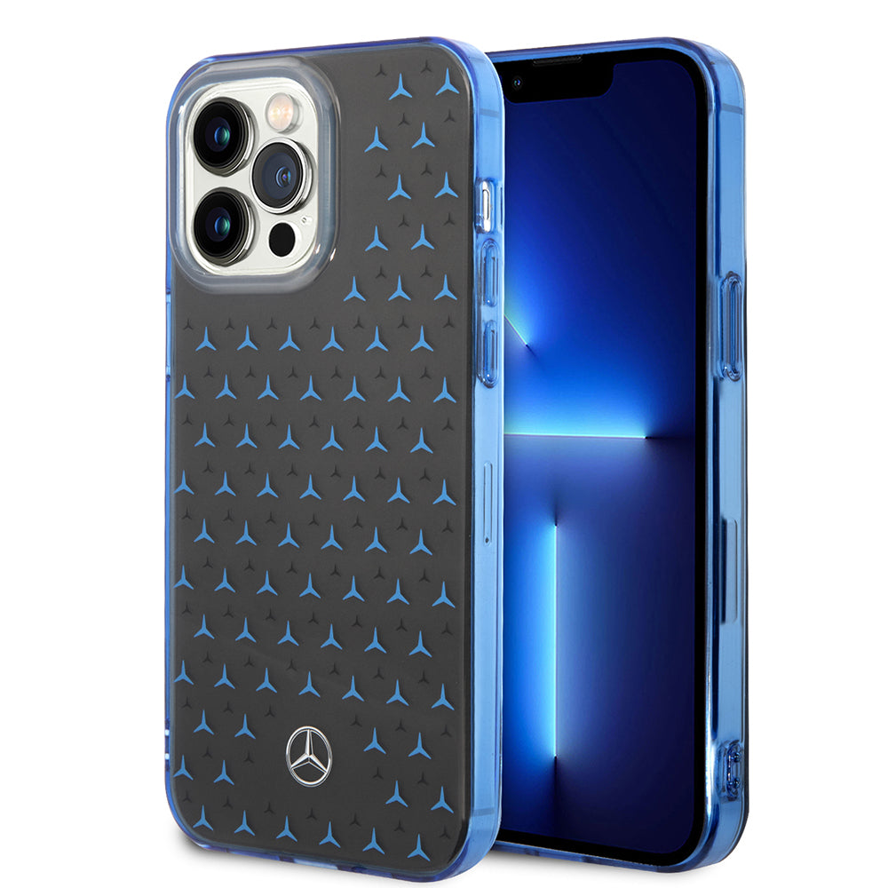 Apple iPhone 14 Pro Max Kılıf Mercedes Benz Çift Katmanlı Yıldız Desenli Dizayn Kapak