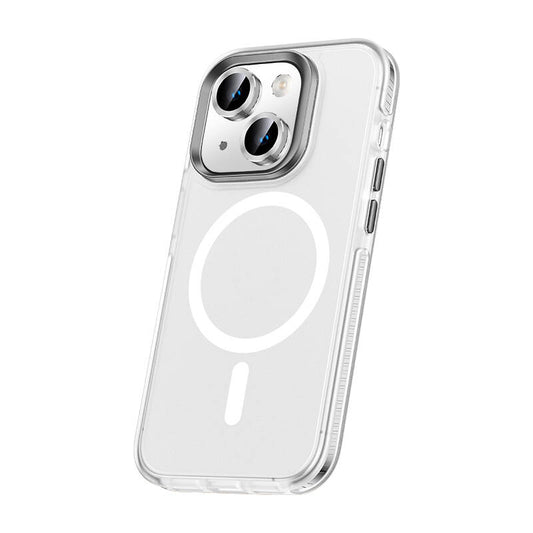 Apple iPhone 15 Kılıf Airbagli M-safe Wireless Şarj Özellikli Lens Koruyuculu Zore Klaptika Kapak