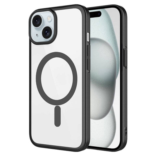 Apple iPhone 15 Kılıf Wireless Şarj Özellikli Sert PC Zore Mat Riksos M-safe Kapak