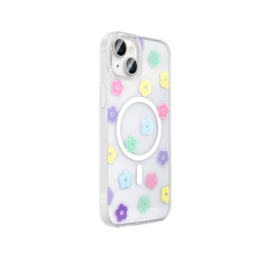 Apple iPhone 15 Plus Kılıf M-Safe Şarj Özellikli Şeffaf Zore Folk Sert Kapak