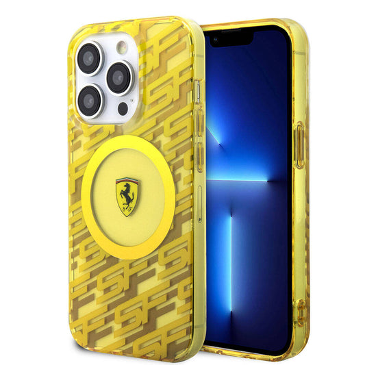 Apple iPhone 15 Pro Kılıf Ferrari Orjinal Lisanslı M-safe Şarj Özellikli Multi SF Kapak
