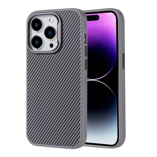 Apple iPhone 15 Pro Kılıf M-safe Şarj Özellikli Karbon Fiber Görünümlü Zore Troy Kapak