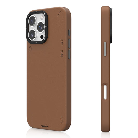 Apple iPhone 15 Pro Kılıf M-safe Şarj Özellikli Basit Mat Deri Desenli Youngkit Tech Fashion Serisi Kapak