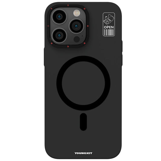 Apple iPhone 15 Pro Kılıf M-safe Şarj Özellikli Standlı YoungKit Hermit Bracket Serisi Kapak