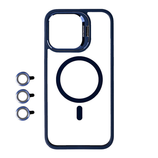 Apple iPhone 15 Pro Kılıf M-safe Şarj Özellikli Standlı Zore M-safe Klon Lensli Kapak