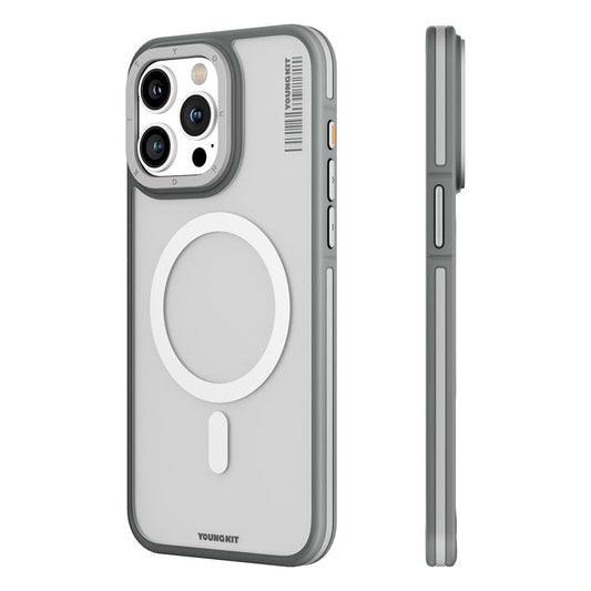 Apple iPhone 15 Pro Kılıf M-safe Şarj Özellikli Youngkit Rock Sand Serisi Kapak