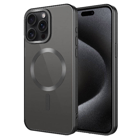 Apple iPhone 15 Pro Kılıf Mat Tasarımlı M-safe Wireless Şarj Özellikli Zore Mat Setro Kapak