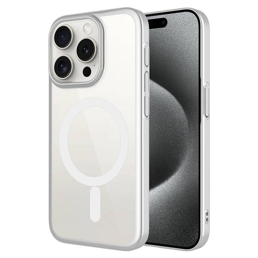 Apple iPhone 15 Pro Kılıf Wireless Şarj Özellikli Sert PC Zore Mat Riksos M-safe Kapak