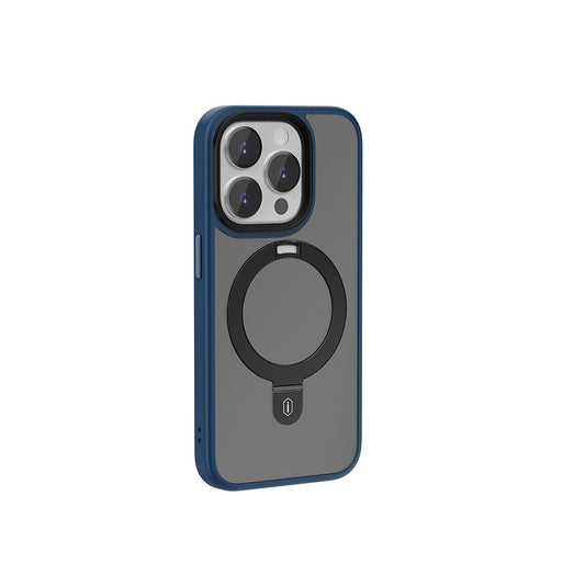 Apple iPhone 15 Pro Max Kılıf Wiwu ZMM-010 M-safe Şarj Özellikli Mat Arka Yüzey Standlı Kapak
