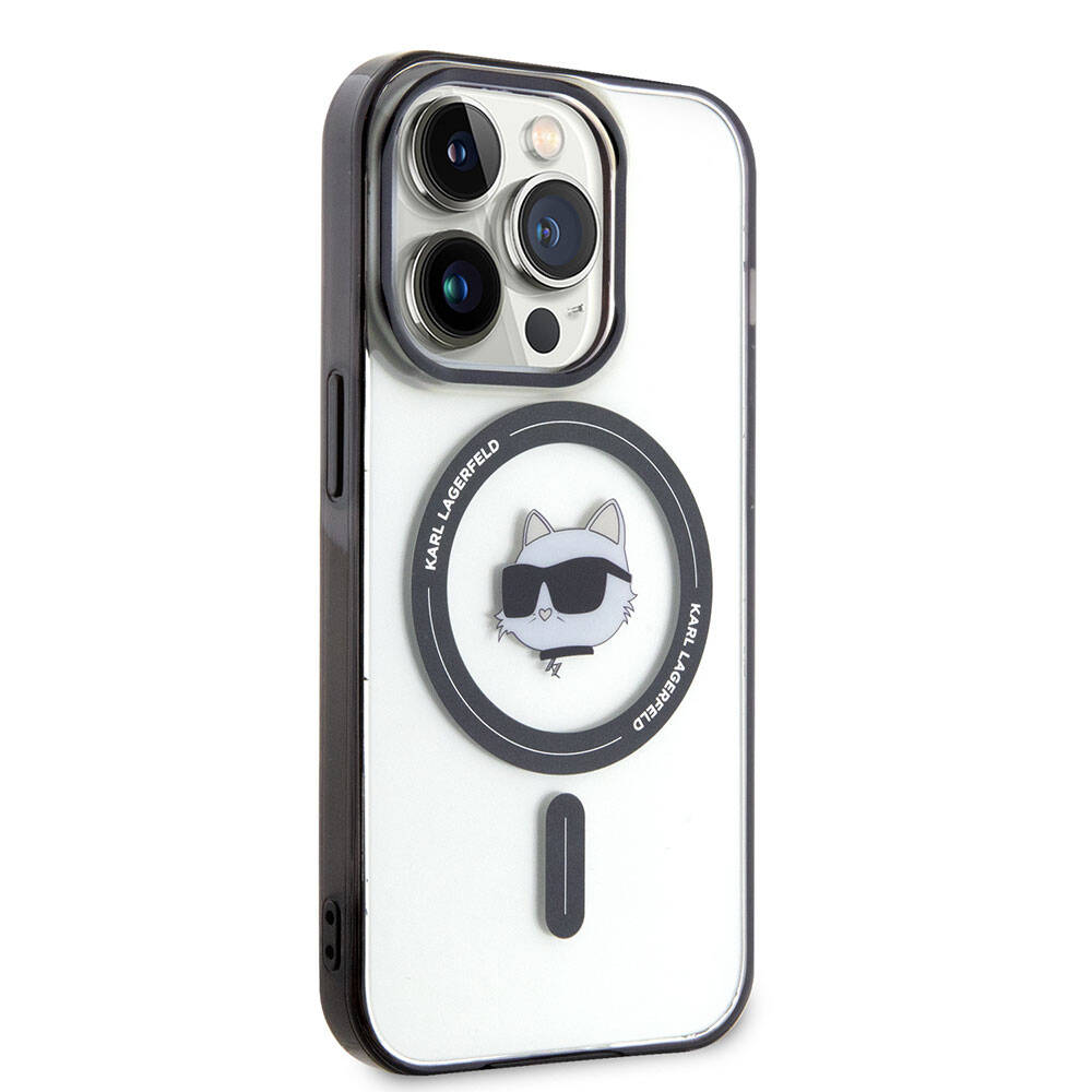 Apple iPhone 15 Pro Max Kılıf Karl Lagerfeld M-safe Şarj Özellikli IML Choupette Orjinal Lisanslı Kapak