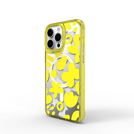 Apple iPhone 15 Pro Max Kılıf M-safe Şarj Özellikli Boya Desenli Wiwu Fluorescent G Serisi Kapak