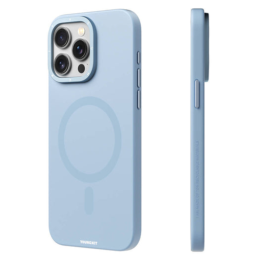 Apple iPhone 15 Pro Max Kılıf M-safe Şarj Özellikli Çizilmeye ve Aşınmaya Dayanıklı Youngkit Velvet Serisi Kapak