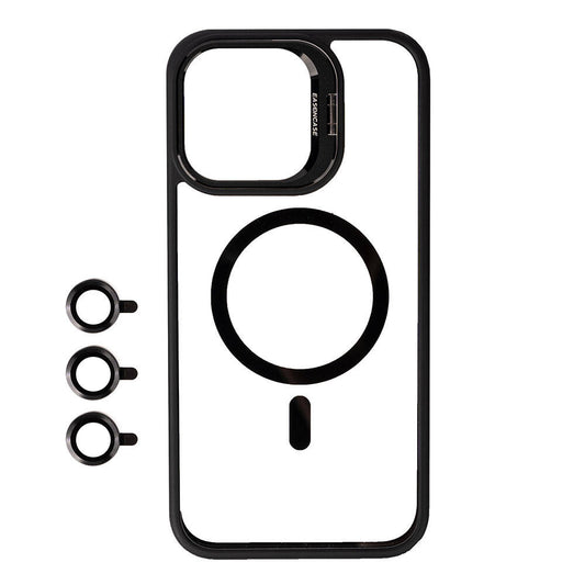 Apple iPhone 15 Pro Max Kılıf M-safe Şarj Özellikli Standlı Zore M-safe Klon Lensli Kapak