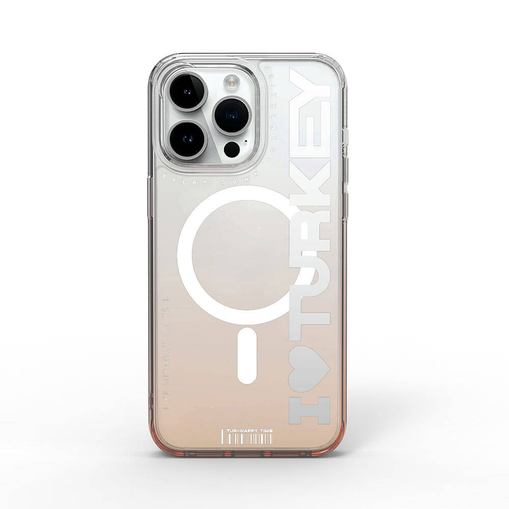 Apple iPhone 15 Pro Max Kılıf M-safe Şarj Özellikli Transparan Renk Geçişli Wiwu Turkey C Serisi Kapak